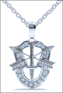 Platinum & Diamond Special Forces Crest Pendant