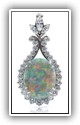 (Click to enlarge) Custom Jewelry Design - Large Austrailian Black Opal in Platinum 