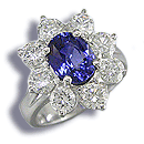 Magnificent Platinum Lady Diana Sapphire and Diamond Ring